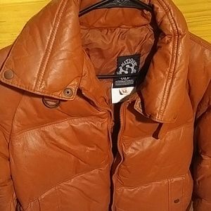 Vintage Genuine Leather and Down Coat